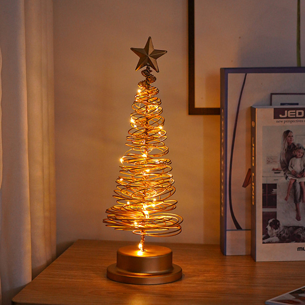 Table Lamp with LED Lights and Metal Tree