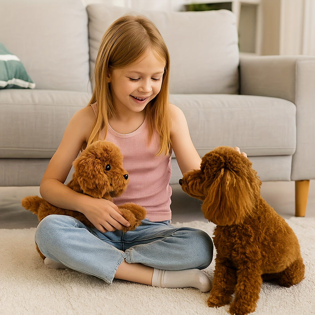 Cuddly Plush Dog Toy – Soft Polyester Stuffed Dog for Kids, Realistic Eyes, 15.7 in, Perfect for Playtime and Nursery Decor 1