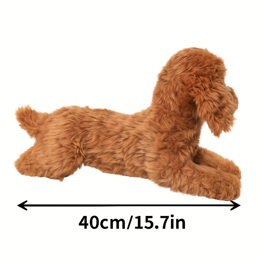 Cuddly Plush Dog Toy – Soft Polyester Stuffed Dog for Kids, Realistic Eyes, 15.7 in, Perfect for Playtime and Nursery Decor 4