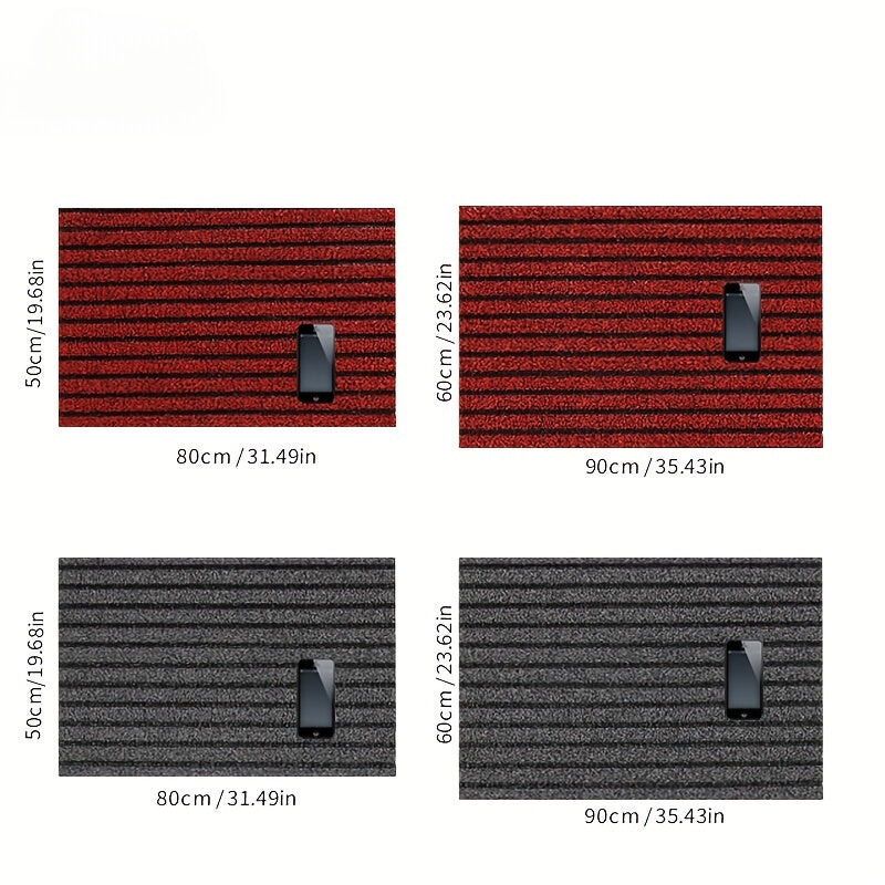 Durable Weatherproof Striped Door Mat – Anti-Slip Indoor/Outdoor Welcome Mat, 60x90 cm, Fade and Stain Resistant 8