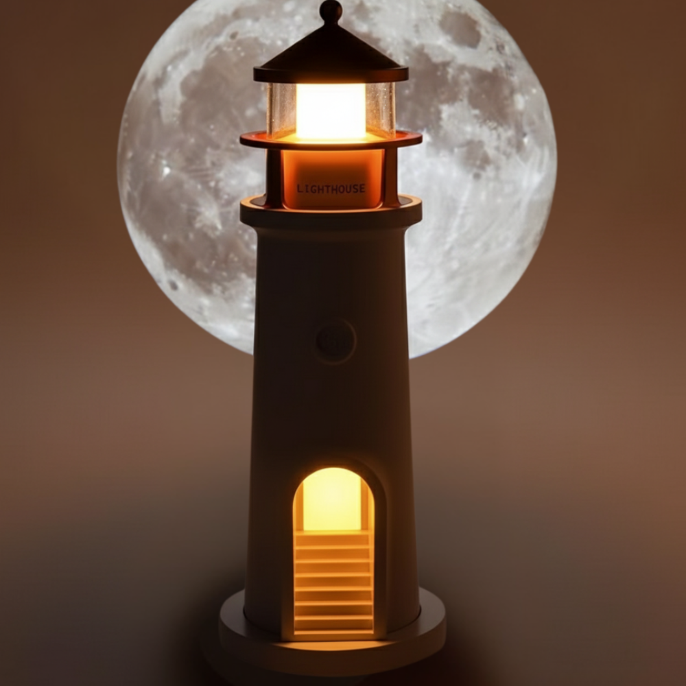 Moon Lamp Lighthouse Projector LED Light Bluetooth Rechargeable