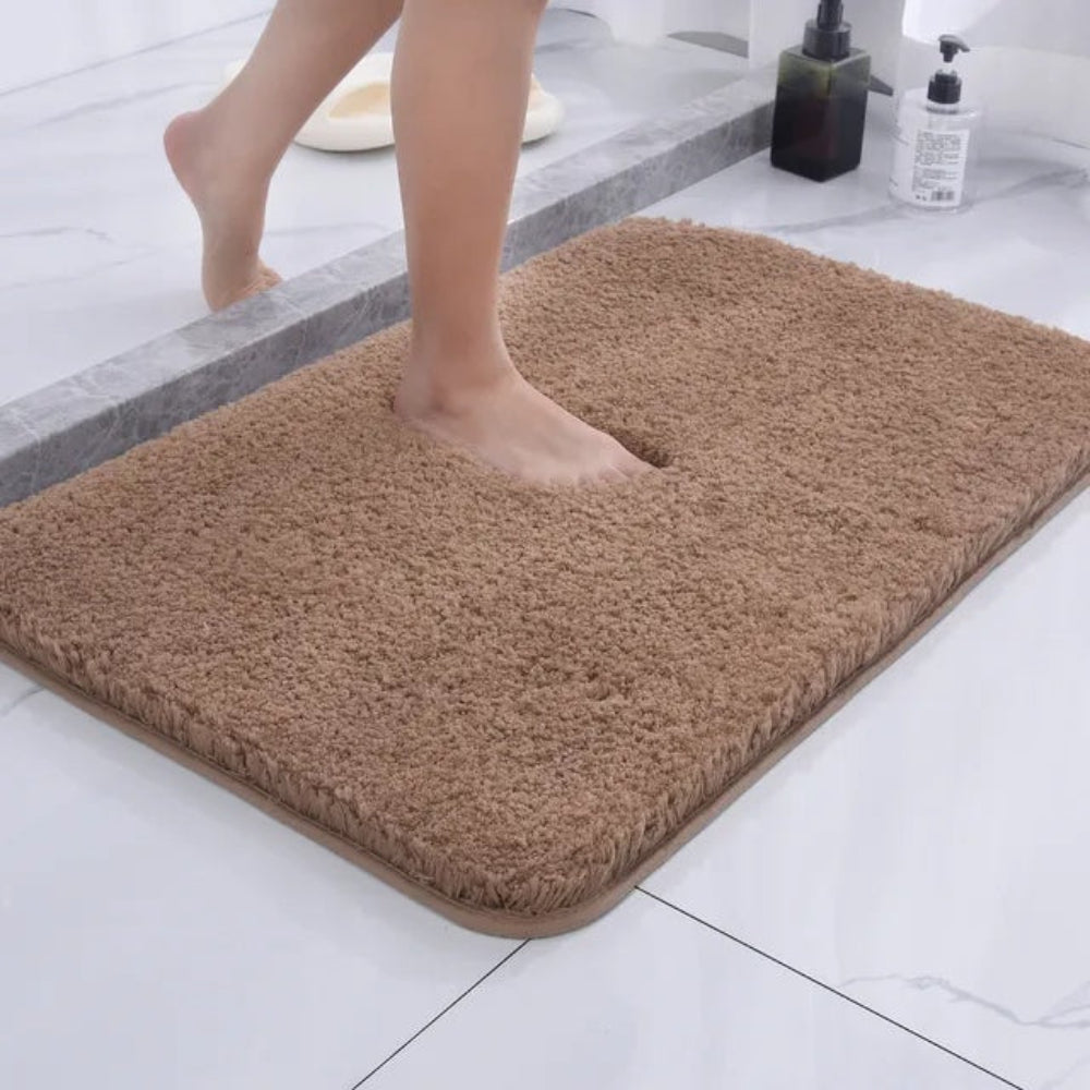 Plush Grey Microfiber Bath Mat – Ultra-Soft Non-Slip Bathroom Rug for Comfort and Safety, 50cm x 80cm 5