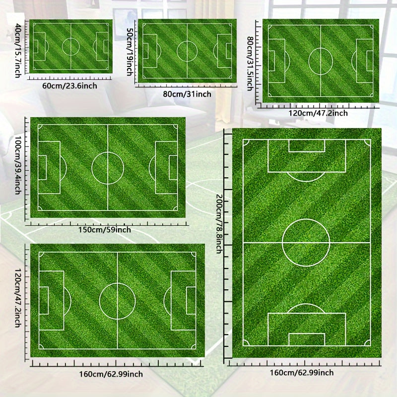 Soccer-Themed Washable Area Rug with Non-Slip Backing – Waterproof Indoor Outdoor Rug for Living Room and Bedroom 7