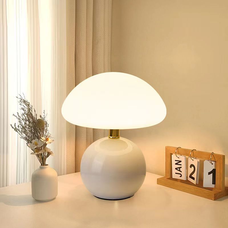 Bedside Lamp Ceramic Dome Table Light