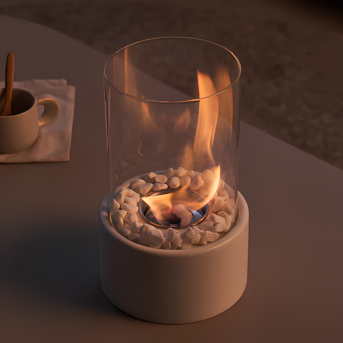 Glass Oil Lamp Decorative Tabletop Fireplace