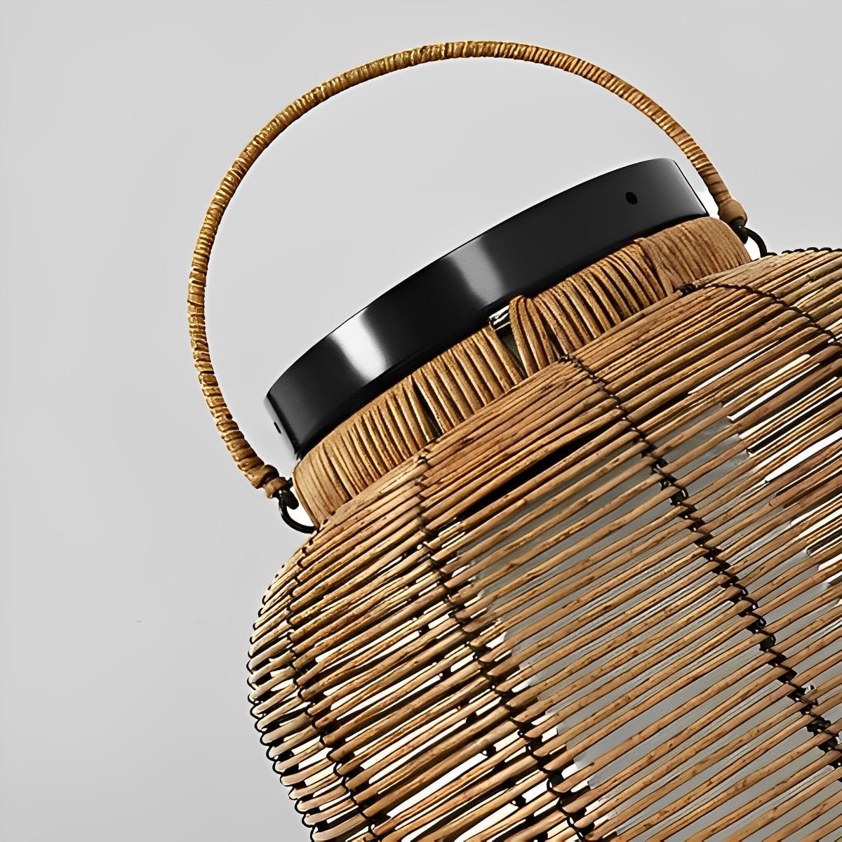 Portable Lantern Rattan LED Waterproof Solar Outdoor Lights Floor Lamp