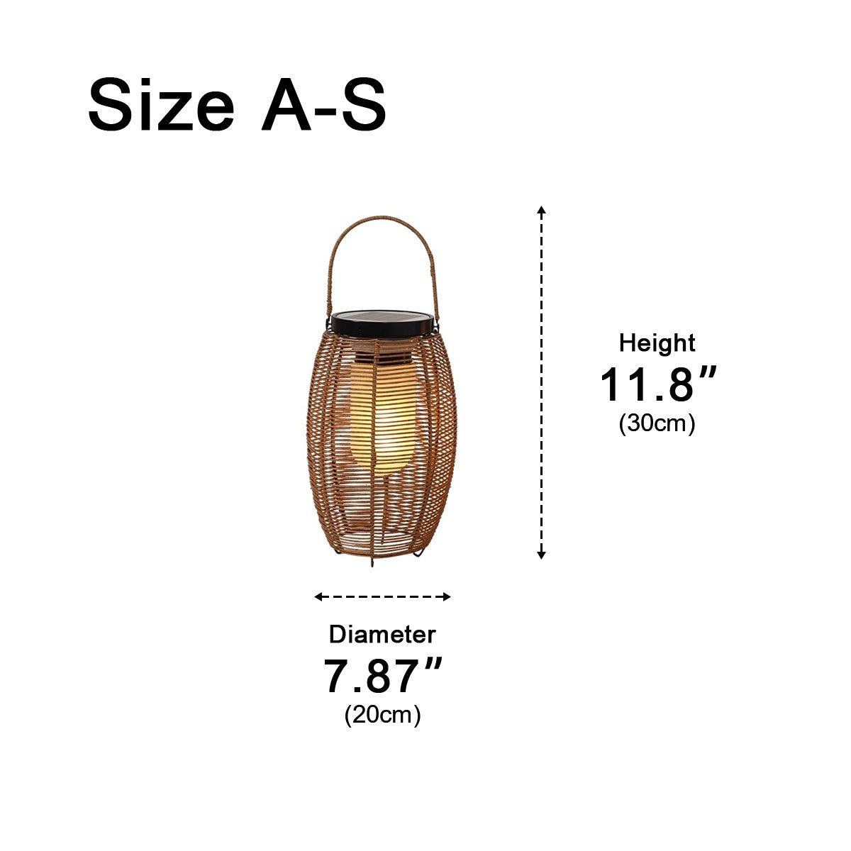 Portable Lantern Rattan LED Waterproof Solar Outdoor Lights Floor Lamp