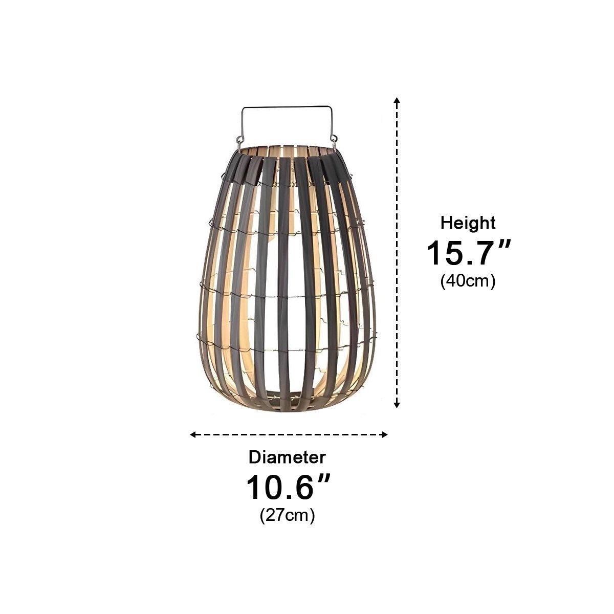 Rattan Hanging Lantern Shaped LED Waterproof Solar Outdoor Lights