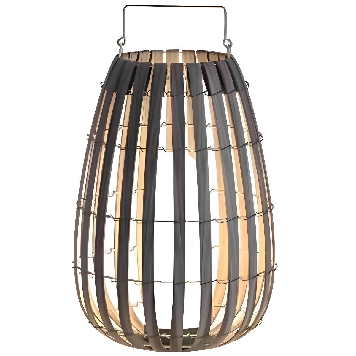 Rattan Hanging Lantern Shaped LED Waterproof Solar Outdoor Lights