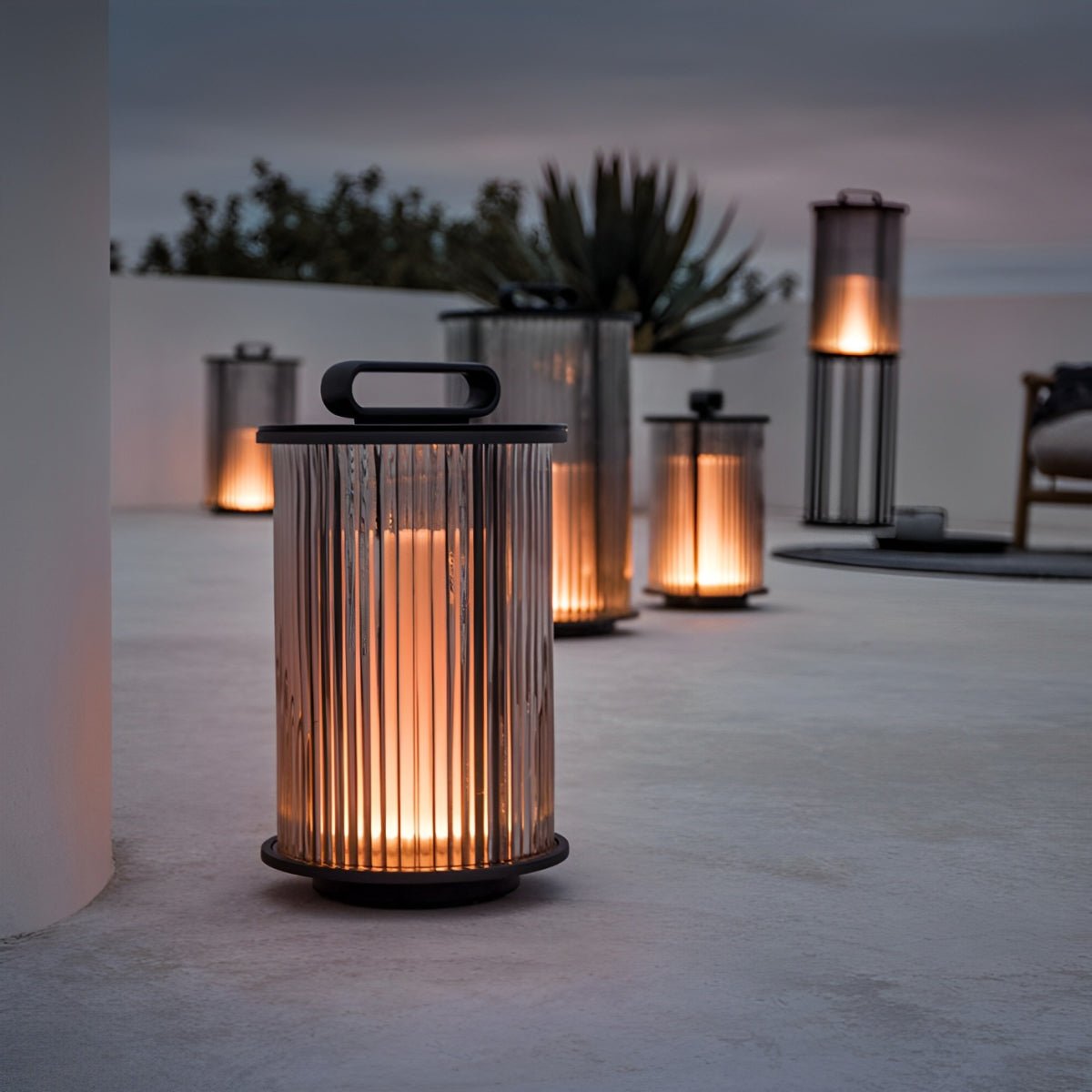 Striped Cylindrical Waterproof Portable Lanterns