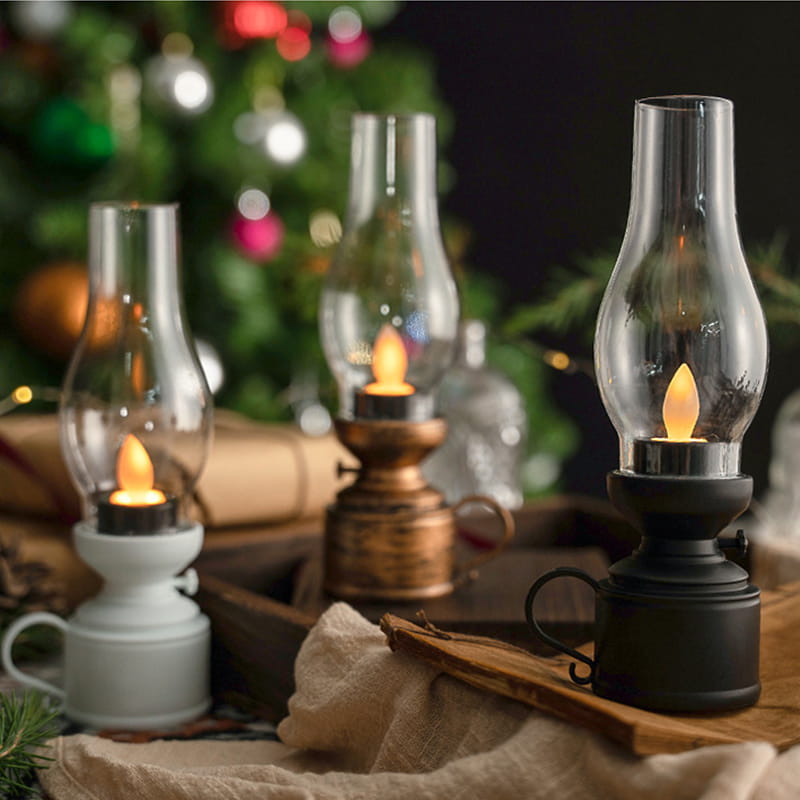 LED Table Lamp with Vintage Lantern Style