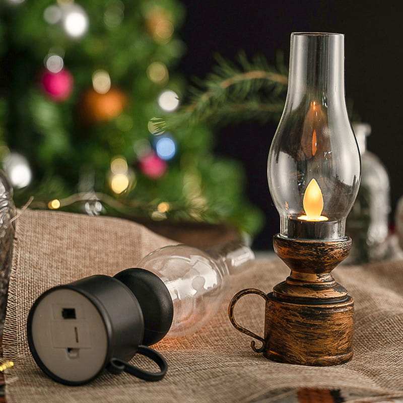 LED Table Lamp with Vintage Lantern Style