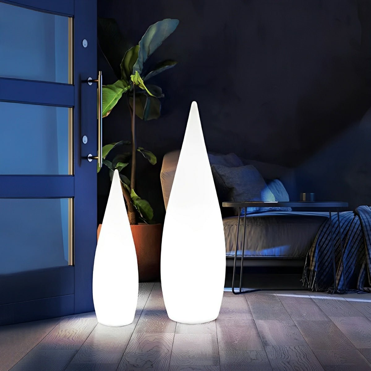 Water Drop LED Waterproof Rechargeable Solar Modern Standing Lawn Lights