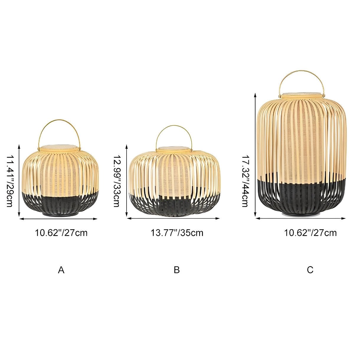 Waterproof Handmade Outdoor Bamboo Light Hanging Lanterns