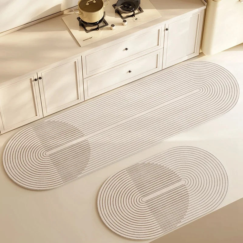 Non-Slip Washable Kitchen and Bathroom Rug – Soft Faux Velveteen with Rubber Base, Modern Design, Multiple Sizes Available 4