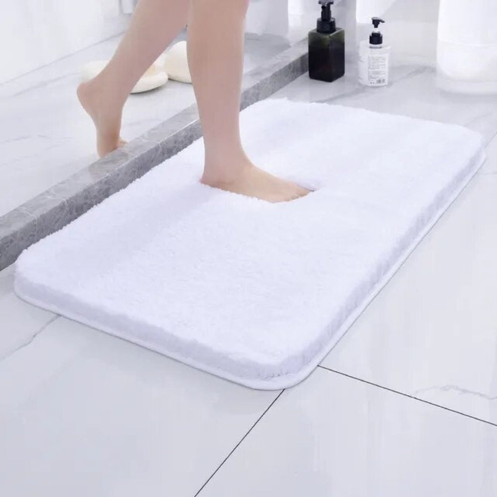 Plush Grey Microfiber Bath Mat – Ultra-Soft Non-Slip Bathroom Rug for Comfort and Safety, 50cm x 80cm 3