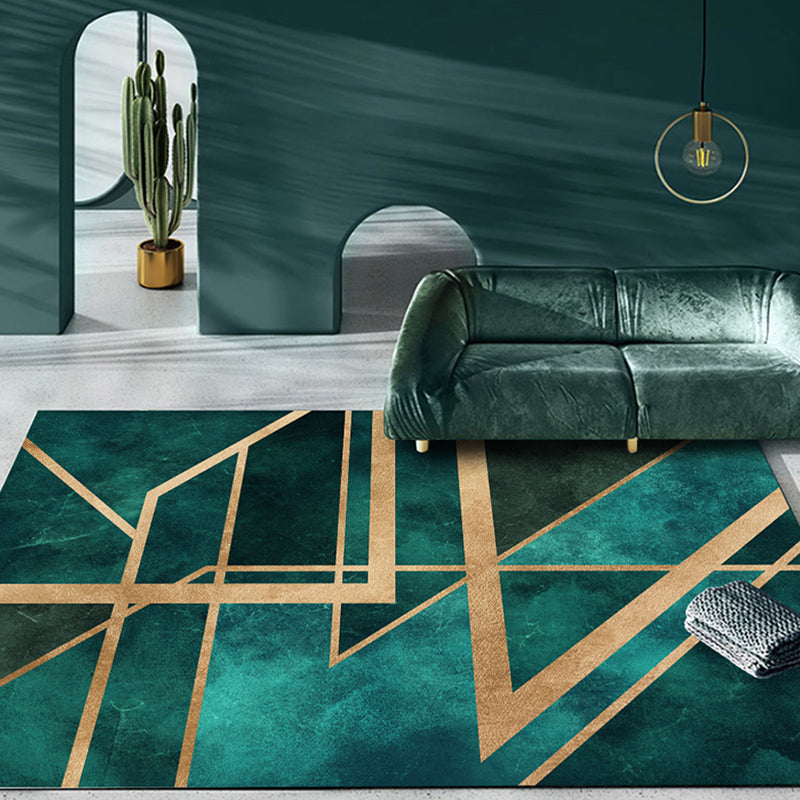 Washable Geometric Area Rug – Modern Polyester Living Room Rug, Pet-Friendly, Multiple Sizes Available 4