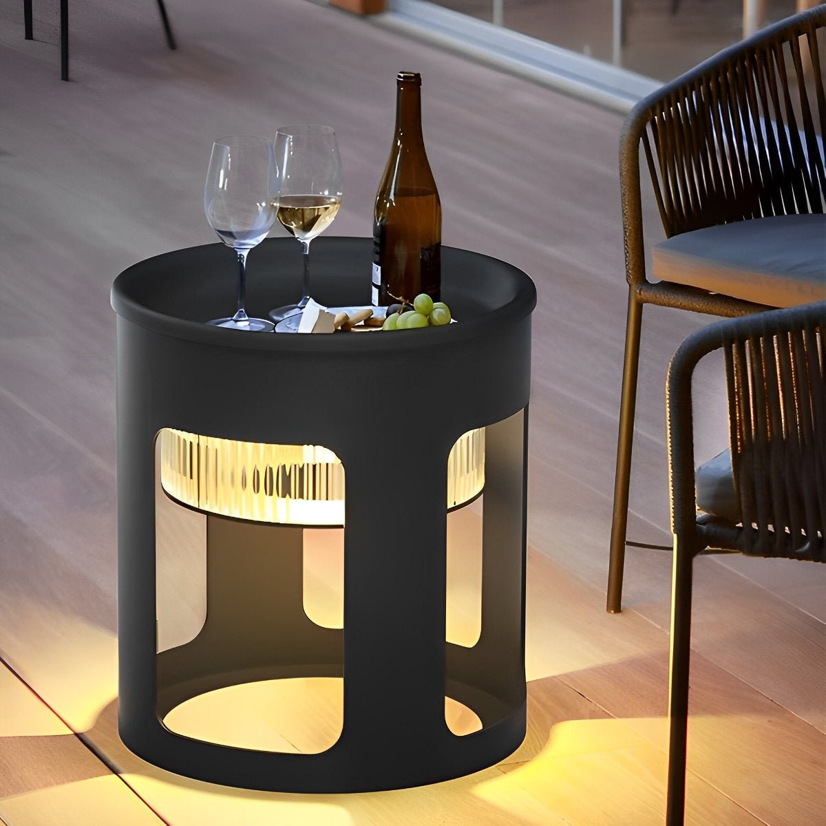 Cylinder Waterproof LED Black Modern SolarLight