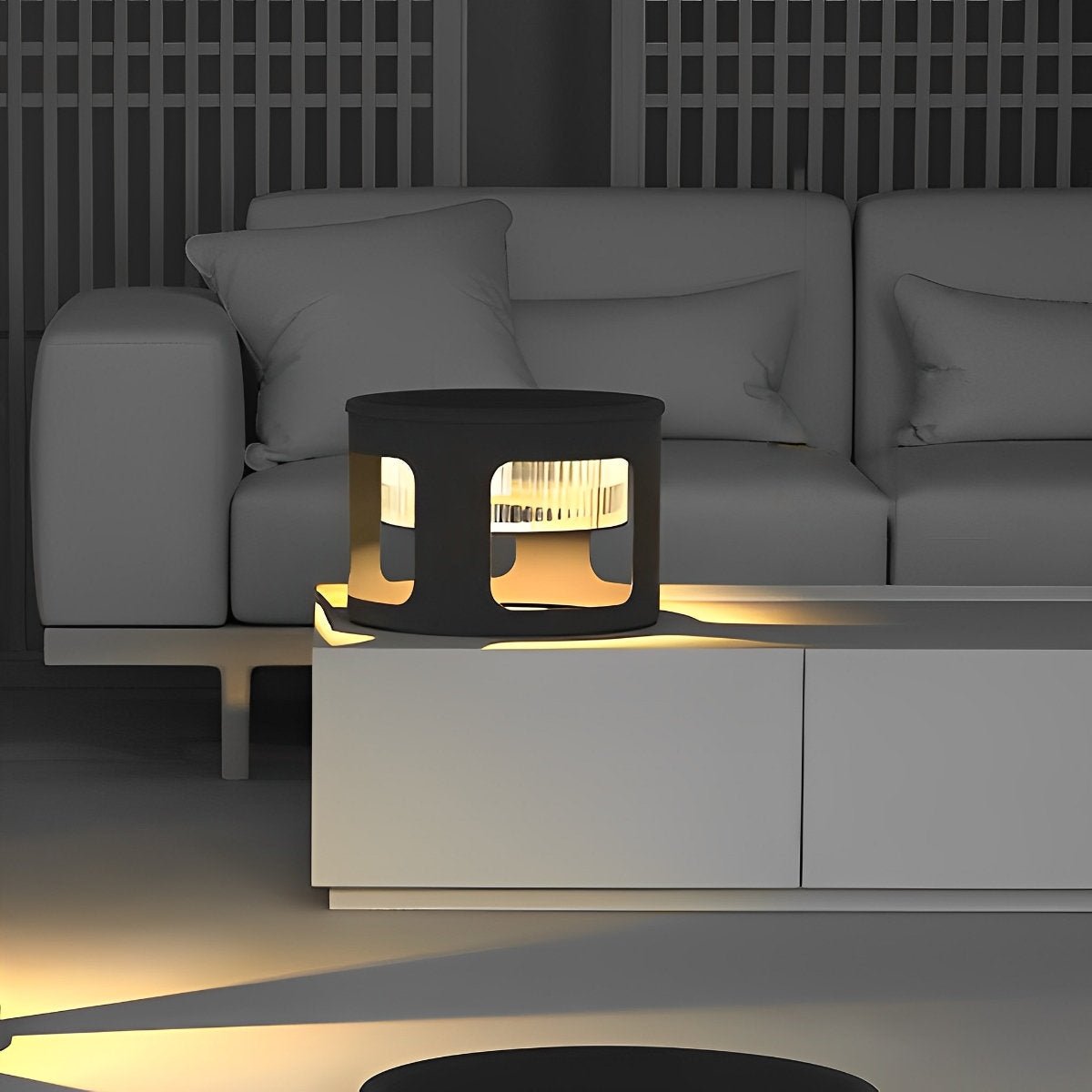 Cylinder Waterproof LED Black Modern SolarLight