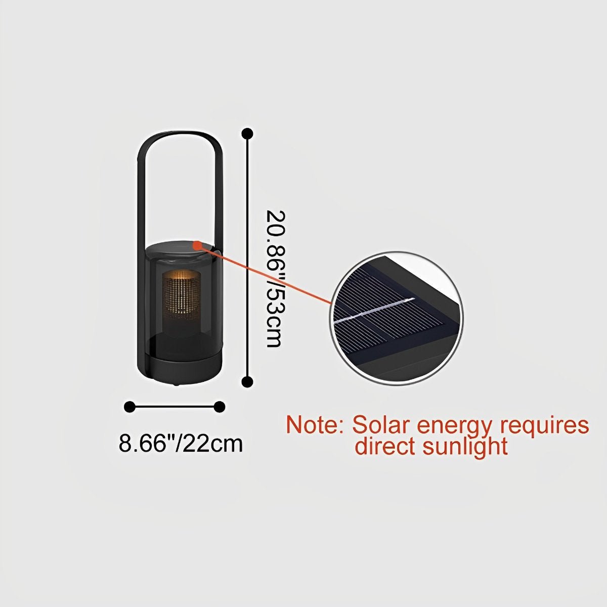 Cylinder Waterproof Solar LED Outdoor Table Floor Lamp