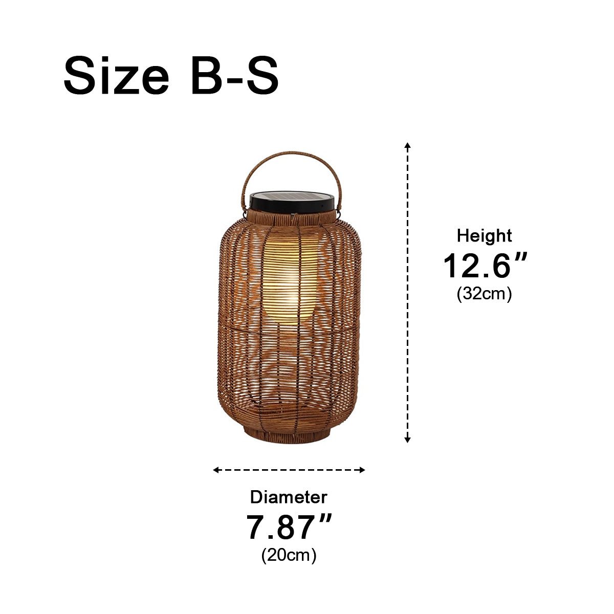 Portable Lantern Rattan LED Waterproof Solar Outdoor Lights Floor Lamp