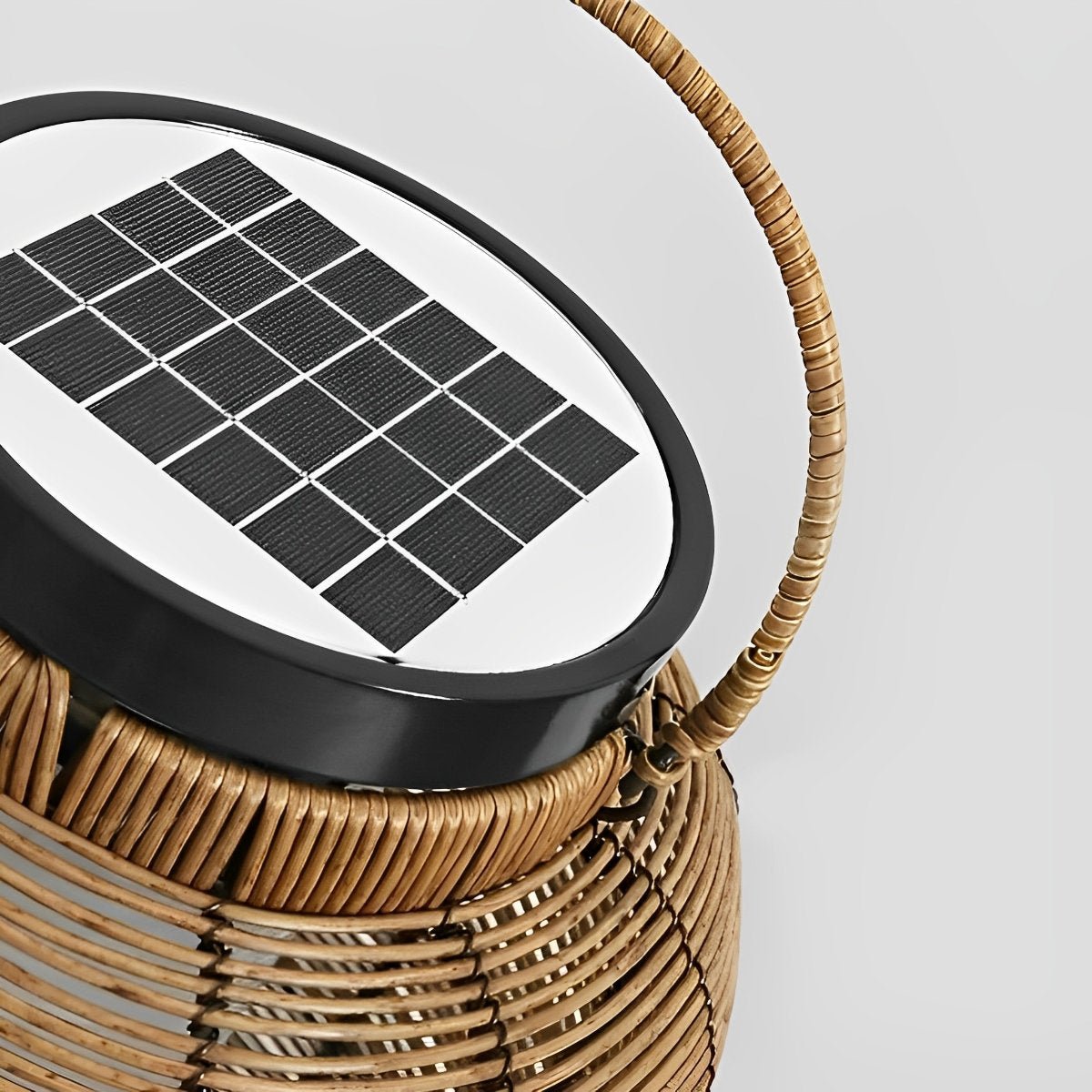 Portable Lantern Rattan LED Waterproof Solar Outdoor Lights Floor Lamp