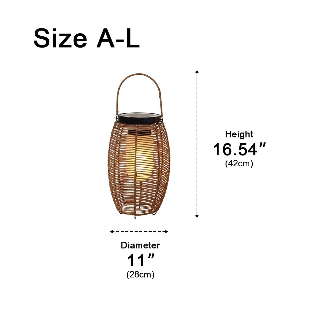 Portable Lantern Rattan LED Waterproof Solar Outdoor Lights Floor Lamp