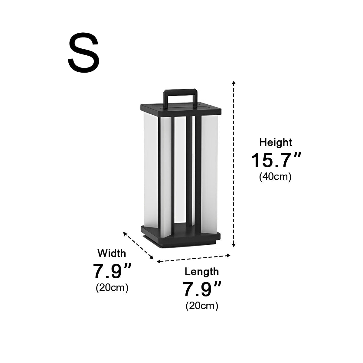 Portable Lantern Waterproof LED Black Modern Lawn Lights