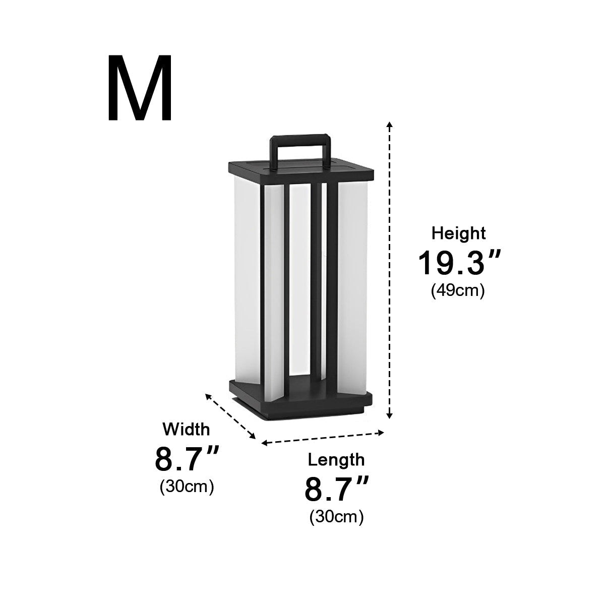 Portable Lantern Waterproof LED Black Modern Lawn Lights