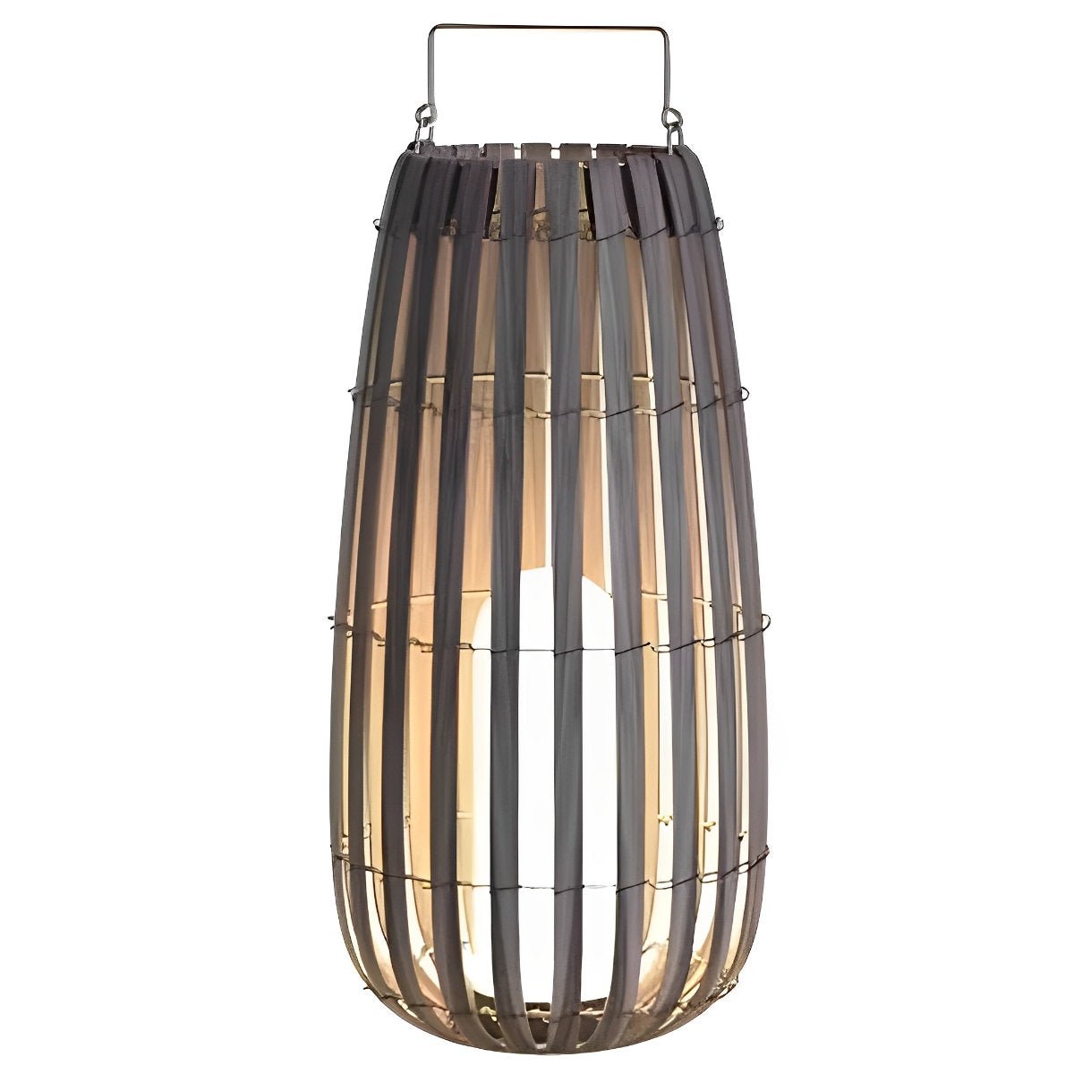 Rattan Hanging Lantern Shaped LED Waterproof Solar Outdoor Lights