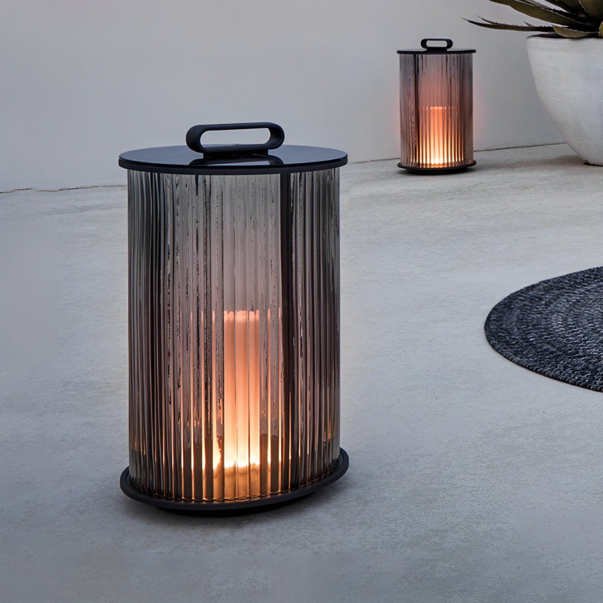 Striped Cylindrical Waterproof Portable Lanterns