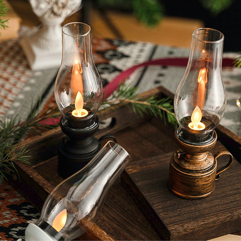 LED Table Lamp with Vintage Lantern Style