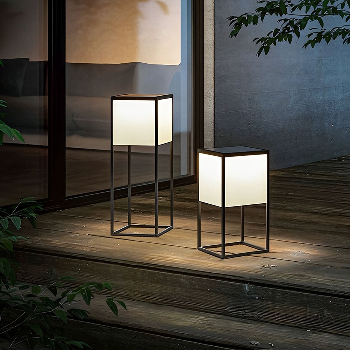 Waterproof Modern Minimalist Stainless Steel Rectangular LED Outdoor Floor Lamp